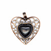 Retro Hollow Natural Obsidian Pendants PW-WGAB5DC-04-1