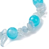 Baking Paint Imitation Jade Glass Round Beaded Stretch Bracelets for Women BJEW-JB12158-02-4