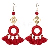 Polycotton Tassels Chandelier Earrings for Women EJEW-JE06211-2