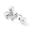 304 Stainless Steel Clip-on Earring Findings with Imitation Pearl Plastic Beaded STAS-H216-03D-P-2