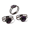 Natural Amethyst & Labradorite Bangles for Women BJEW-A043-01R-03-4