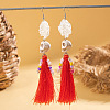 Halloween Alloy & Acrylic & Resin & Glass & Cotton Cord Tassel Dangle Earrings FS-WGA02EE-13-1