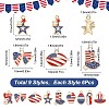 SUNNYCLUE 54Pcs 9 Style American Flag Style Alloy Enamel Pendants ENAM-SC0003-52-2
