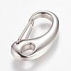 Tarnish Resistant 304 Stainless Steel Push Gate Snap Keychain Clasp Findings STAS-K149-14P-1