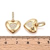 Valentine's Day Brass Micro Pave Clear Cubic Zirconia Pendants KK-T080-54G-3