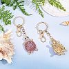 Olycraft 5Pcs 5 Colors Alloy Rhinestone Pendant Keychain KEYC-OC0001-21-5