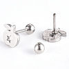 Tarnish Resistant 201 Stainless Steel Barbell Cartilage Earrings EJEW-R147-23-2