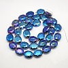 Faceted Electroplate Crystal Glass Oval Beads Strands EGLA-F059B-05-2