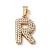 304 Stainless Steel Micro Pave Clear Cubic Zirconia Pendants CU-CBA703A-05G-R-1