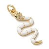 Brass Micro Pave Cubic Zirconia Pendants KK-H494-01G-02-2