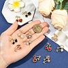12Pcs 6 Colors Alloy Rhinestone Pendants FIND-YW0011-04-4