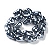 Electroplated Glass Imitation Pearl Beads Strands BSHE-G035-01A-02-1-2