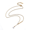 Ion Plating(IP) 304 Stainless Steel & White Plastic Pearl Round & Oval Pendant Necklaces for Women NJEW-P320-17G-4