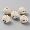 Schima Wood European Beads WOOD-WH0132-03A-1