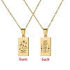 12 Constellation Stainless Steel Tarot Card Engraved Pendant Cable Chain Necklaces PW-WG94DCE-08-1