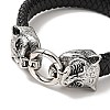 PU Imitation Leather Braided Cord Bracelet BJEW-E009-08AS-3