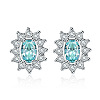 Stainless Steel with Rhinestone Stud Earrings UT4699-5-1