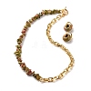 Natural Unakite Chip Beads Jewelry Set SJEW-JS01223-06-1