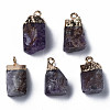 Natural Amethyst Pendants G-Q998-035A-1