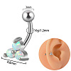 G23 Titanium Pave Light Cyan Cubic Zirconia Curved Barbell Cartilage Earrings FS-WGD98FB-09-1