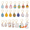 Easter Rabbit & Egg Alloy Enamel Locking Stitch Markers HJEW-GO00108-1