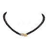 Brass with Glass Beaded Necklaces NJEW-JN04703-2