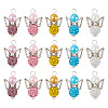 20Pcs 5 Colors Polymer Clay & Glass Rhinestone Pendants FIND-TA0004-83-1