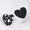 Heart Acrylic Printed Stud Earrings for Women EJEW-G418-01B-3