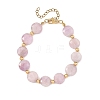 Natural Kunzite & Brass Spacer Beads Beaded Bracelets for Women BJEW-JB14112-01-3