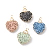 Natural Lava Rock Pendants PALLOY-JF01791-1