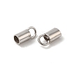 Rhodium Plated 925 Sterling Silver Cord Ends STER-P055-01C-P-2