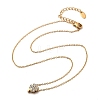 304 Stainless Steel Crystal Rhinestone Pendant Cable Chain Necklaces for Women NJEW-C062-01C-G-4