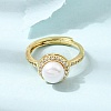 Adjustable Brass Micro Pave Cubic Zirconia Finger Rings CU-CBABA66-06G-1