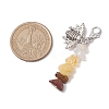 Natural Citrine & Tiger Eye Chips Pendant Decoration HJEW-JM02100-02-3