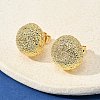 Brass Half Round Stud Earrings EJEW-F389-23G-2
