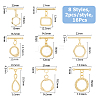 16Pcs 8 Styles Brass Toggle Clasps KK-HS0001-40-2