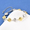 Shell Shape Brass Link Chain Bracelets for Women BJEW-K248-07C-GP-1