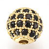 Brass Micro Pave Cubic Zirconia Beads ZIRC-Q013-8mm-143G-1