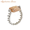 Rack Plating Brass Open Cuff Ring Settings KK-G455-14P-6
