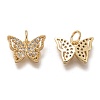 Brass Micro Pave Clear Cubic Zirconia Charms ZIRC-B002-47-3