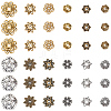 360Pcs 12 Styles Tibetan Style Alloy Bead Caps TIBE-SC0002-37-6