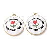 Plating Eco-Friendly Printed Alloy Pendants AL-CBAE25B-01F-G-1