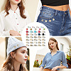 39Pcs Flower & Flat Round ABS Plastic with Alloy Lapel Pin Backs for Backpack Clothes JEWB-GF0001-55-6