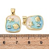 Brass Micro Pave Cubic Zirconia Pendants KK-D390-15G-3