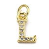 Initial Letter Brass with Cubic Zirconia Charms KK-Q814-26L-G-1