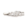 Rack Plating Brass Micro Pave Clear Cubic Zirconia Watch Band Clasps LS-ZIRC-H125-22P-1