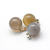 Round Natural Grey Agate Pendants G-Q434-05-2