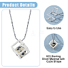 925 Sterling Silver Cube Empty Bead Cage Charms STER-WH0005-62-4