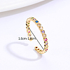 Stainless Steel Open Cuff Rings with Colorful Cubic Zirconia IO9969-3