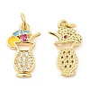 Brass with Cubic Zirconia Enamel Pendants X-KK-K343-06G-1